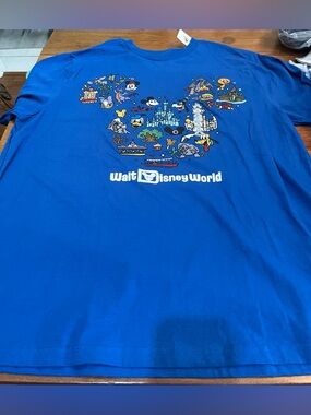 Disney Royal Blue Crewneck Tee with White Logo Print